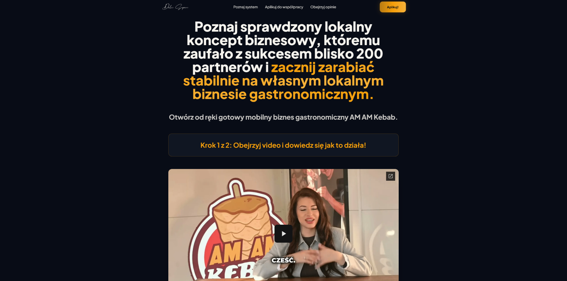 Landing page sprzedażowy AM AM Kebab